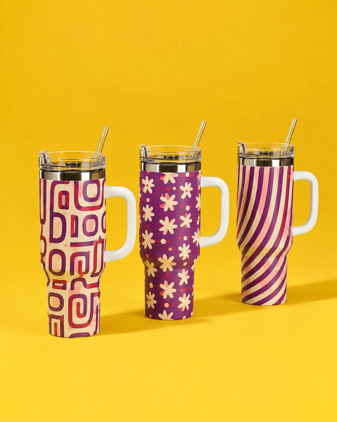 30oz tumbler decorated with a festive Christmas UV design